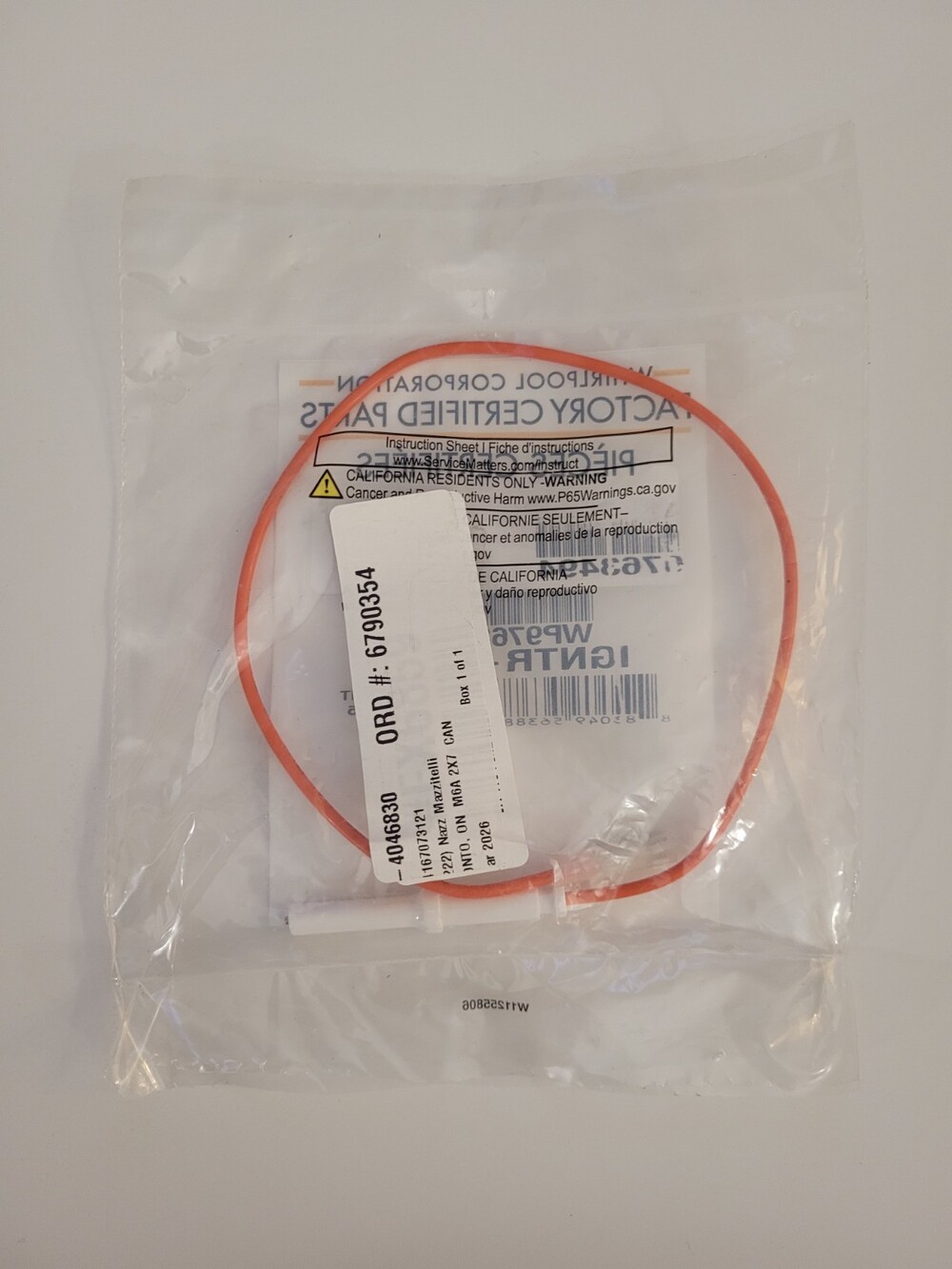 Whirlpool Range Ignitor Surf RPL WP9763494 - Picture 2 of 2